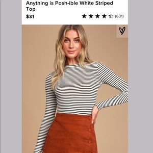 Lulu’s white striped mock neck